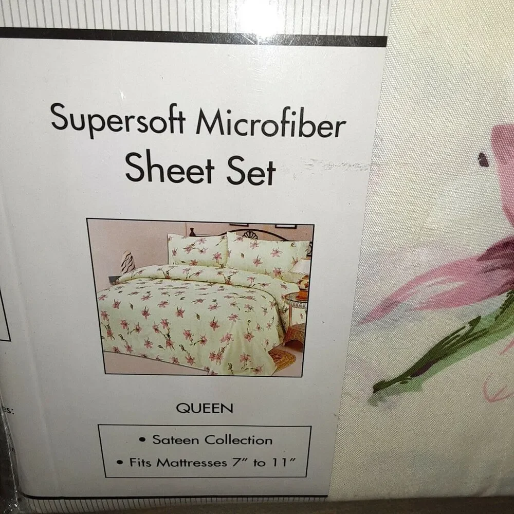 Casual Elegance Queen Sateen Sheet Set Microfiber New Super Soft